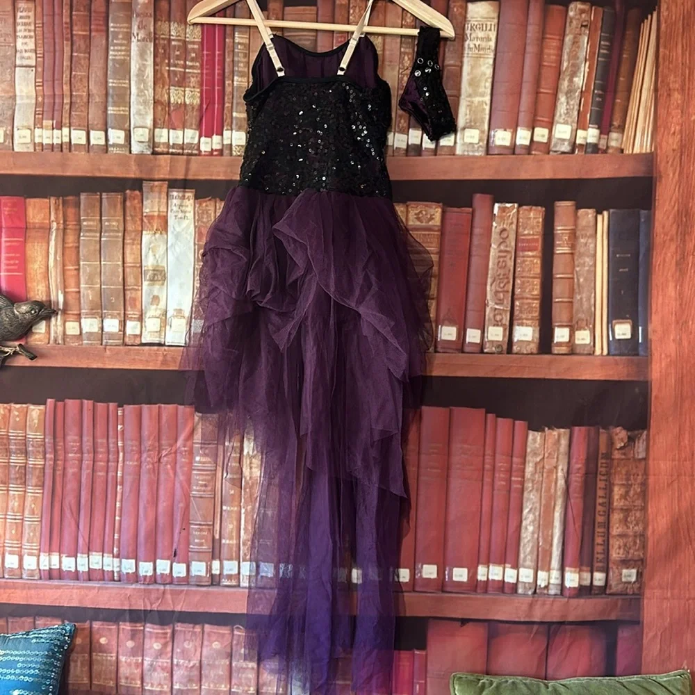 Weissman Purple Plum Black Sequin Tulle Dance Costume Choker MC